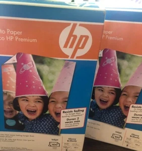 2 oryginalne błyszczące papier fotograficzny atramentowy HP Premium - 100 arkuszy, 4 x 6", 64 funty, @59 - Zdjęcie 1 z 1