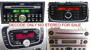 FORD SONY 6000 CD MP3 4500 DAB 6 DISC RADIO CODE DECODE SERVICE,MONDEO,FIESTA,KA - Picture 1 of 9