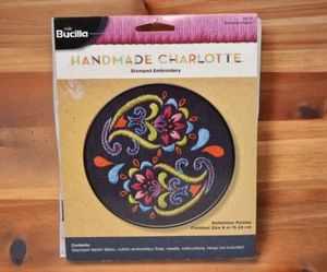 Bohemian Paisley Handmade Charlotte Stamped Embroidery Kit Plaid Bucilla 46229 - Picture 1 of 8