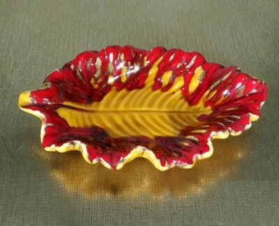 Très belle coupe à fruits. Barbotine. Création Ferlay Vallauris. Années 1960-70 - Photo 1/4