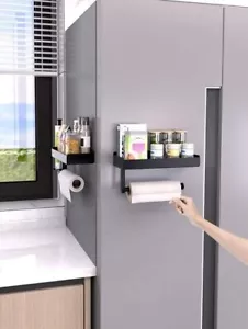 1pc Multi-Purpose Magnetic Storage Rack With Paper Towel Holder - Wall-Mounted S - Picture 1 of 7