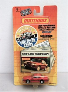1989 MOC Matchbox Car & Driver Official Collector Cards FORD T-BIRD TURBO COUPE