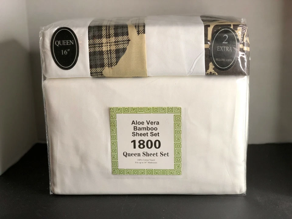 Aloe Vera Bamboo 1800 Series 6 Piece Full Sheet Set 100 Cotton Touch Polyester