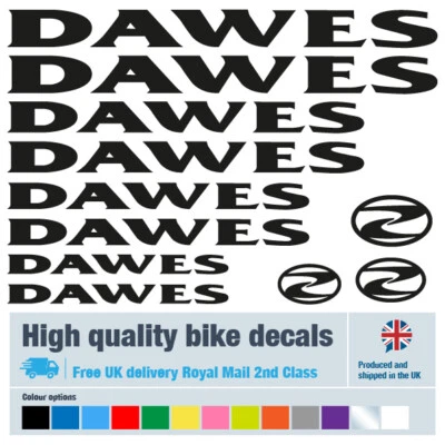 Dawes (Solid) bike decals labels with free bike protection (26 pack) -14 colours - Image 1 of 4