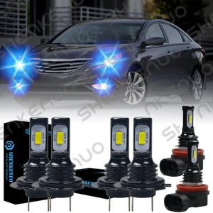 For Hyundai Sonata 2011-2014 - 6x Combo LED Headlight Fog Light Bulbs Kit Blue - Picture 1 of 12