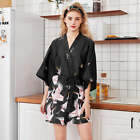 Japanese Inspired Short Satin Nightgown Robe