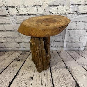 33cm x 24cm Teak Root Wood Mushroom Coffee Table Side Table Home Furniture No 3 - Picture 1 of 8