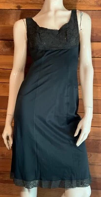 VINTAGE 1950s HENSON KICKERNICK BLACK SIZE 34 FULL SLIP   #15276 - Image 1 of 4