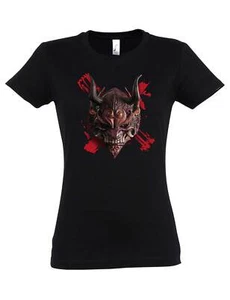 Hannya Mask III Damen T-Shirt Samurai Warrior Japan Japanese Ninja Theatre Mask - Picture 1 of 1