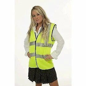 Yellow High Viz Visibility Hi Vis Safety Vest Waistcoat En471 M L XL Workwear Medium