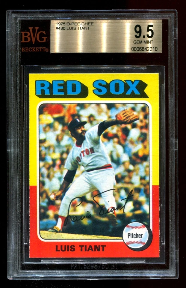 1975 O-Pee-Chee OPC #430 Luis Tiant BVG 9.5 GEM MINT Highest Graded! - Image 1 of 2