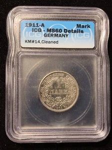1911 A MARK - ICG MS 60 DETAILS - GERMANY - SILVER - #A1007 - Picture 1 of 4