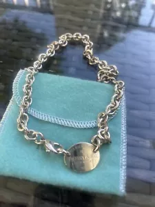 Please Return To Tiffany and Co Silver Choker Necklace 925 Vintage Engraved - Picture 1 of 6
