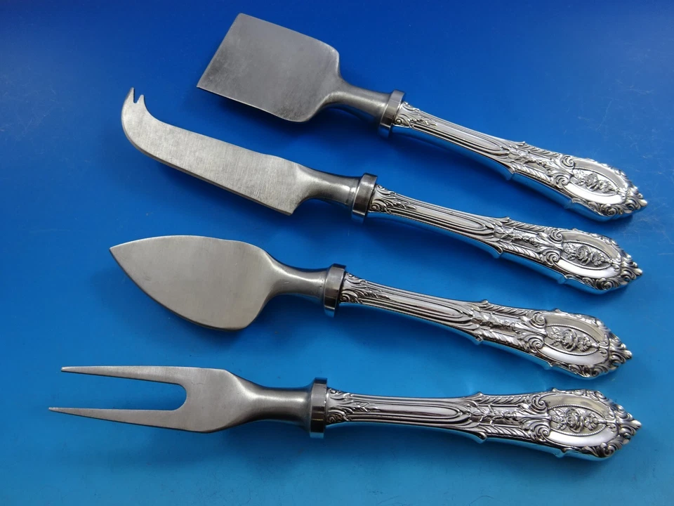 Juego para servir queso Rose Point de Wallace de plata esterlina 4 piezas HHWS personalizado Foto 1 de 3