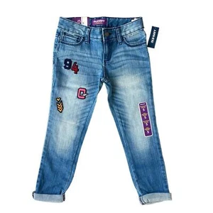 NEW NWT 5R Old Navy Boyfriend Skinny Stretch Denim Jeans Twins Patch Adjustable - Picture 1 of 4