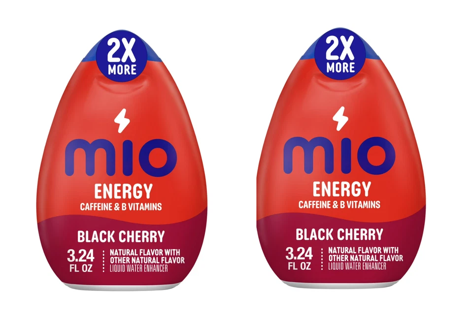 BRANDED MiO Energy Black Cherry Sugar-Free Water Enhancer – 3.24 fl oz, 2 Pack