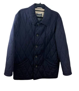 Lodenfrey Navy Cashmere Wool Quilted Coat Jacket Germany Preppy Classic 48 - Picture 1 of 3
