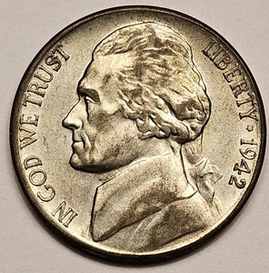 1942-S Jefferson Silver Nickel US Coin War Wartime - Possible Reverse Die Crack - Picture 1 of 3