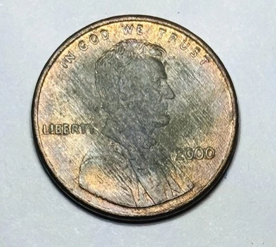 💥 2000 P Lincoln Cent Missing Copper Clad -  Lamination ERROR Penny - Image 1 of 4