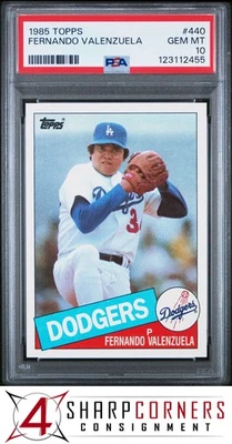 1985 TOPPS #440 FERNANDO VALENZUELA DODGERS PSA 10 - Image 1 of 3