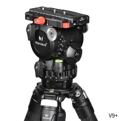 Marsace V9+ Fluid head Video head Tripod head with QR Plate for bird shooting - Image 1 of 4