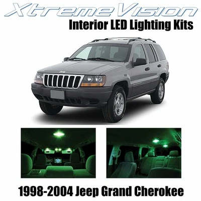 LED interior XtremeVision para Jeep Grand Cherokee 1998-2004 (12 piezas) verde Foto 1 de 4