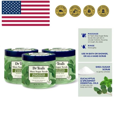 Shea Sugar Scrub, Eucalyptus & Spearmint Essential Oils, 19 oz Pack of 3 - Image 1 of 4
