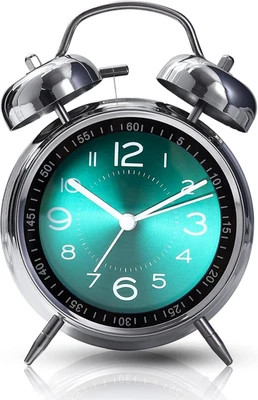 Reloj despertador súper fuerte para durmientes pesados, reloj despertador de campana doble de 4 pulgadas con Ba Foto 1 de 4