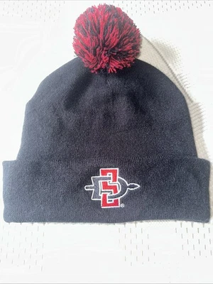 SDSU Aztecs Beanie Hat Cuffed Knit Cap W/ Pom Black San Diego State OSFM NCAA - Image 1 of 4