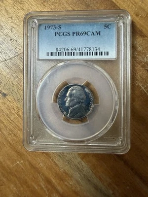 1973-S Jefferson Nickle PCGS PR69 Cam - Image 1 of 2