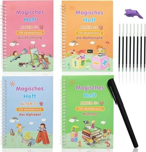 4 Stück Magisches Heft Deutsch, Wiederverwendbar Magische Übungshefte, Deutsch - Bild 1 von 7