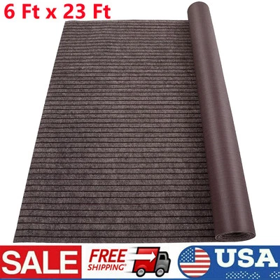 Boat Carpet Marine Carpet 6 x 23 ft Indoor/outdoor Deck Rug TPR Non-Slip Brown - Image 1 of 4
