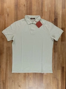 (NO CUSTOMS TAX) LORO PIANA lightweight pale green cotton polo shirt Medium - Picture 1 of 10