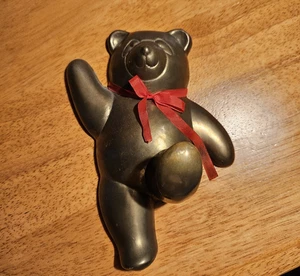 Vintage Messing Bärenhaken Wandhänger Tanzender Bär Deko Haken - Bild 1 von 6