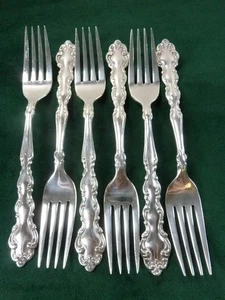 6 bonitas horquillas laterales de postre vintage plateadas con patrón de coqueteo oneida - Imagen 1 de 1