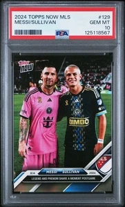 Lionel Messi Cavan Sullivan 2024 Topps Now MLS #129 PSA 10 gemas como nuevo - Imagen 1 de 2
