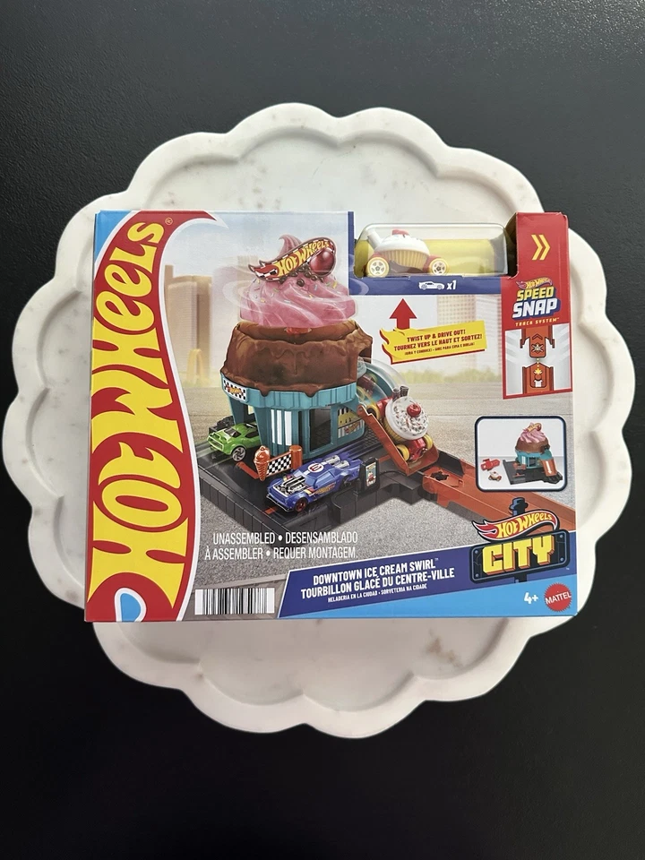 Hot Wheels City ~ Downtown Ice Cream Swirl PlaySet - Image 1 of 1