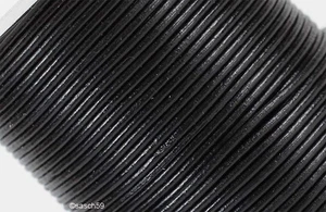Lederband Lederbänder Lederriemen Rundlederriemen echt Leder schwarz 3mm ab 1m - Picture 1 of 3