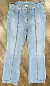 Ariat Jeans Trouser Flare Button Fly 31R  Denim High Rise Slim Western Wide READ - Picture 1 of 15