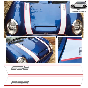 R53 Retro Motorhaubenstreifen Aufkleber passt Mini Cooper S R53 blasenfrei exakte Passform - Bild 1 von 5