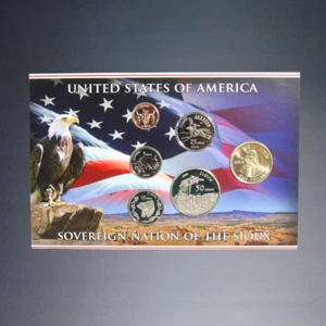 LITTLETON USA 2014 SOVEREIGN NATION OF THE SIOUX 6 COIN COLLECTOR'S SET ON CARD - Picture 1 of 2