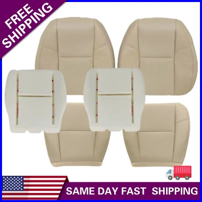 Fit For 2009-2014 Cadillac Escalade Front Bottom Top Leather Seat Cover Tan - Image 1 of 2