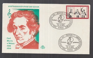 BRD Bund 1976 FDC - 150. Todestag von Carl Maria von Weber - Picture 1 of 1
