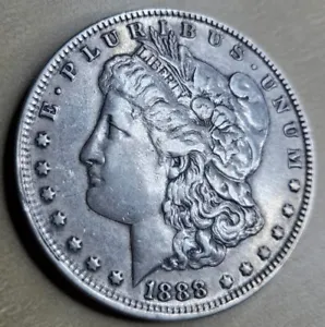 1888 O Morgan Silver Dollar Hot Lips DDO Vam 4 XF Or AU About Unc Detail CLEANED - Picture 1 of 6