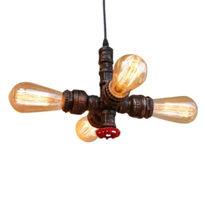 Vintage Industrial Water Pipe Ceiling Pipework Pendant retro Steampunk Lights - Picture 1 of 10