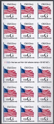 Scott #2886a Old Glory Flag G Series Booklet of 18 Stamps - MNH P#V222222 - Image 1 of 2