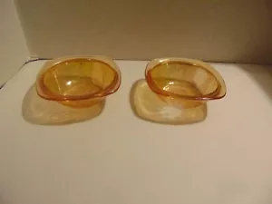 2- Jeanette Glass Floragold Louisa 4.5" Square Bowl - Picture 1 of 8