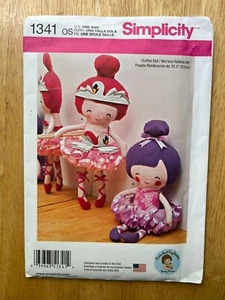 Patrón Simplicity 1341 SIN CORTAR 22" Muñeca Bailarina, Muñecas y Patrón Daydreams - Imagen 1 de 2