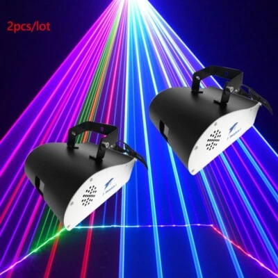 2pcs 2W RGB DMX Full Color ILDA Animation Laser Lights DJ Stage Effect KTV 20K - Image 1 of 4