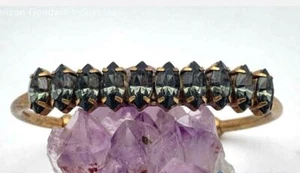 Brazalete Brazalete Vintage Elizabeth Cole SMOKEY Cristales Swarovski Acabado Tono Dorado - Imagen 1 de 4